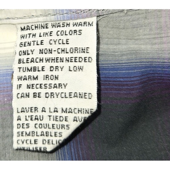 Tommy Bahama Jeans Mens Plaid Purple Black Button Up Long Sleeved Shirt XL Work - Picture 7 of 9